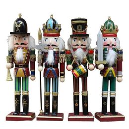 4 PCS Ensemble 30 cm Casse-Noisette Marionnette Soldat Forme Classique Main Peinture Home Office Mall Fenêtre Décor Cadeau De Noël Enfants Jouet H0924233z