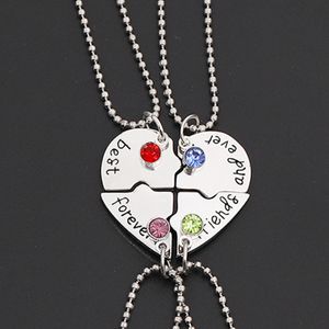 4 pièces/ensemble meilleur ami coeur Designer collier femme hommes collier sud-américain argent plaqué pendentif homme colliers pendentifs amitié mode bijoux Frend cadeau