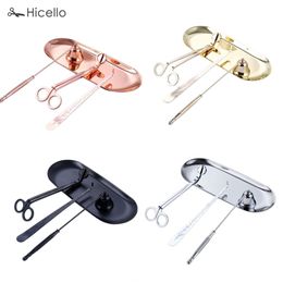 4pcs/set Candle Snuffer Trimmer Bandeja Dipper Dipper Accesorio Accesorio de acero inoxidable Flame Decoración del hogar 211222