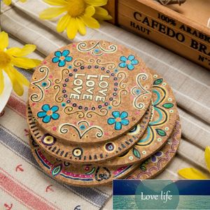 4 stks / set Kleur Ronde Cork Coaster Koffie Drinken Thee Cup Mat Placemat Wijn Party Creative Table Decoration