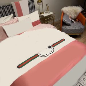 Juego de 4 piezas de ropa de cama de diseñador, patrón creativo con letras, cómodo, estilo múltiple, habitación de varios tamaños, decoración de moda ordinaria, juegos de cama negros, novela completa JF016 B23