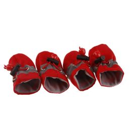 4pcs/set Dog Cat Boots Winter Warm Rain Bots Sports Pet Sports Anti-Slip Zapatos