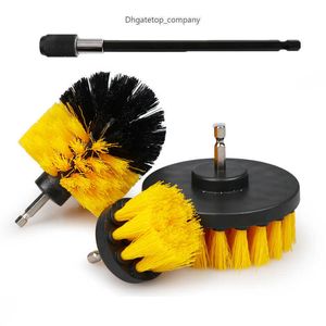 4 pièces/ensemble perceuse brosse nettoyant brosses à récurer avec tige d'extension pour voiture coulis baignoire douche cuisine Auto soins outils de nettoyage