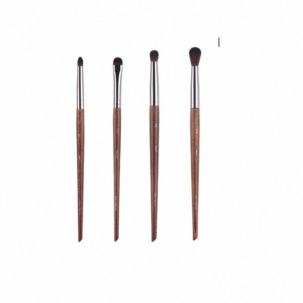 4pcs / set pinceau de maquillage pour les yeux détail fard à paupières crayon à lèvres bois naturel PrecisioSmudge Ccealer pinceaux de maquillage outils cosmétiques Crease g2pW #