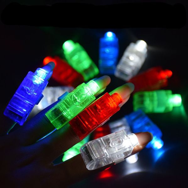 4 unids/set luz de dedo brillante palo de neón láser rayos de dedo Favor de fiesta anillo LED colorido juguete luminoso suministro de brillo