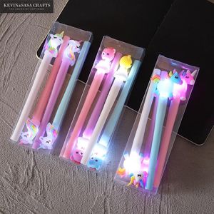 4 pièces/ensemble stylo Gel licorne stylos papeterie Kawaii fournitures scolaires stylo à encre fournisseurs de bureau cadeaux pour enfants 0860