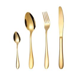 4PCS / Set Gold Cutlery Couteau SLATWARE SETTAY