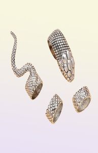 4 unids/set gótico Steampunk Midi anillo conjunto Vintage Punk Metal nudillo anillos para juntas para mujer Jewelry1759509