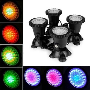 4PCSSet IP68 RGB 36 LED onder water Spotlight Zwemmen Pool Lichtlamp voor Fountains Pond Water Garden Rium Y200917