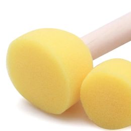 4pcs / ensemble peinture pinceau poignée en bois scellé Brosse de peinture pour enfants