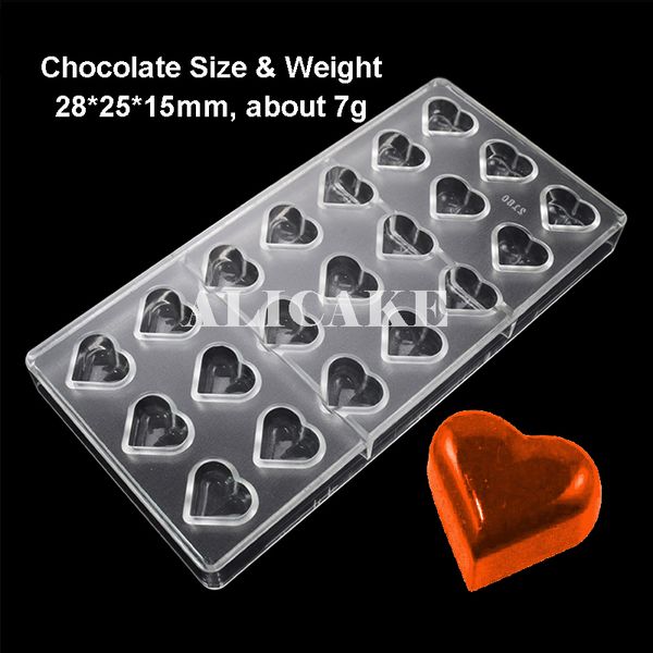 4pcs Set Polycarbonate Chocolate Moules de coeur Tablet Candon Candy Bonbons Moule de pâtisserie professionnelle Pâne de confiserie