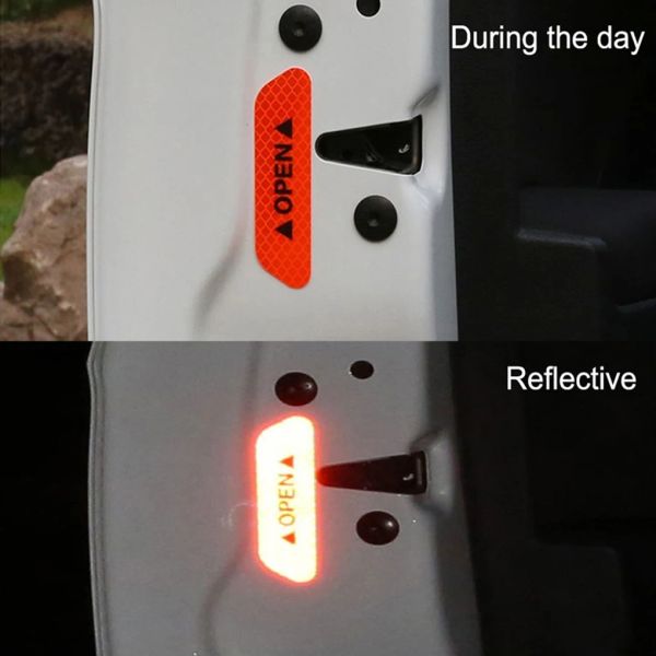 4PCS / Set Reflective Car Car porteur de sécurité Sénalisation Avertissement Avertissement Réflector Decal Auto Extérieur Interior Reflector Sticker
