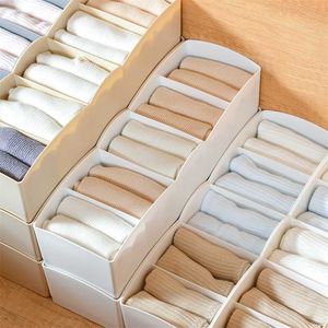 4 unids/set diseño separado organizador de ropa interior caja de almacenamiento cajón armario organizadores cajas para bufandas calcetines 211102