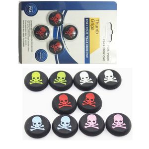 4 stks / set Silicone Cover Skull Head Analoge Controller Thumbstick Grip Thumt Grips Joystick Caps voor PS4 PS3 Xbox One Hoogwaardig snel schip