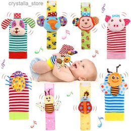 4 pièces/ensemble doux bébé hochet jouets pied Finder chaussettes poignets hochets activité présent cadeau pour nouveau-né bébés 0 ~ 12 mois L230518