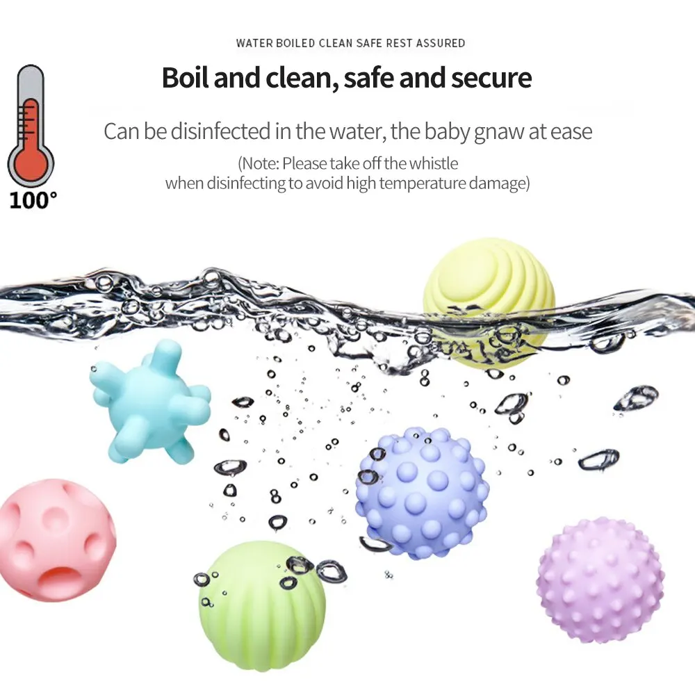 4st Set Sime Soft Rubber Multi-texture baby grab boll leksak träning grepp förmåga hand grab boll