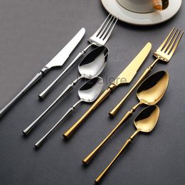 4 -stks/set roestvrij staal tafelwerk gouden bestek mes lepel set set keuken servies servies eten steak messen soepkoffes schep th0839