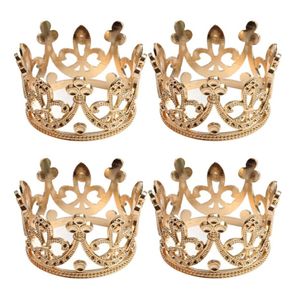4PCS set vintage barokke mini -bloemenmeisjes kristallen strass kroon tiara hoofdtooi haaraccessoires goud c19022201281K1871151