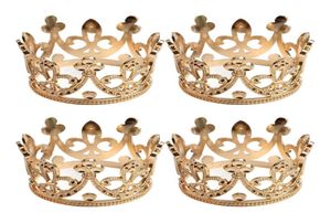 4pcs Set Vintage Baroque Mini Flower Girls Crystal Rhinestone Crown Tiara Headress Hair Accessories Gold C19022201281K2947905