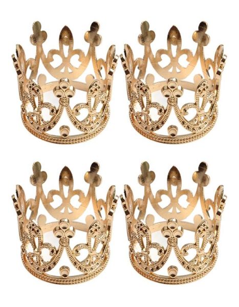 4pcs Set Vintage Baroque Mini Flower Girls Crystal Righestone Crown Tiara Headress Hair Accessories Gold C19022201281K6150683