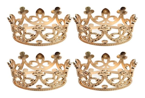 4pcs Set Vintage Baroque Mini Flower Girls Crystal Rhinestone Crown Tiara Headress Hair Accessories Gold C19022201281K2947905