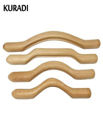 4pcs Set en bois gratter le bâton Muscle relax des outils de massage arrière Masseur arrière Masseur en bois Bodie Fast Large Zone 100 Natural X04262686246214