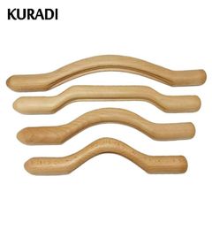 4pcs Set en bois gratter le bâton Muscle relax des outils de massage arrière Masseur arrière Masseur en bois Body Fast grande zone 100 Natural X04262684158532