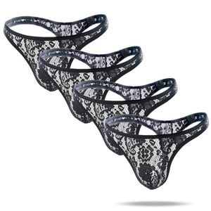 4 stks Sexy Mannen Ondergoed G String Homme Jockstrap Heren Gay Penis Tanga Hombre Thong Mens Kant Ondergoed voor Mannen Cueca Jockstraps SH190726