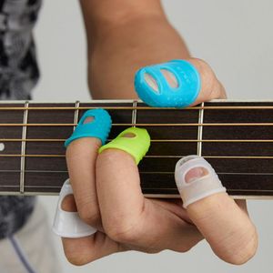 4 Uds protectores de dedos de silicona protectores de dedos de guitarra para ukelele guitarra juegos de dedos antideslizantes 6 colores opcionales