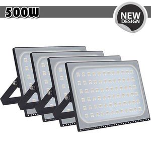 4 pièces mince 500W éclairage LED lumières de sécurité extérieures 110V éclairage extérieur jardin pelouse lampe blanc chaud projecteurs