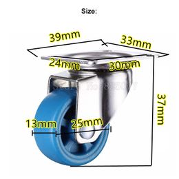 4pcs pequeñas ruedas livianas, tamaño de 1 pulgada/25 mm, PA Nylon, Super Mute Wheels, Bear 20 kg/PCS, para estanterías de cajas de flores JF1569