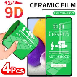 4pcs Film en céramique doux pour Samsung Galaxy A52 A52S A32 5G A21S A21 A20 A20S A12 A11 A10 A10S HD Screen Protector Film pas de verre