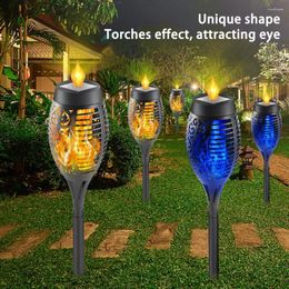 4 pièces torches solaires lampe 96led capteur décoratif réaliste effet de flamme lumière pelouse lumières pour extérieur jardin cour décor