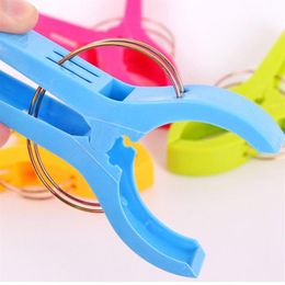 4 Stuks Stronging Plastic Kleur Clips Strandlaken Klem Om De Wind Klem Wasknijpers Droogrekken Opwaaiveer Clip2602