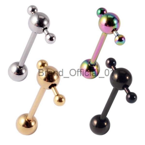 Piercings para lengua de acero quirúrgico, 4 Uds., anillo para lengua, bola, anillo para lengua, Piercing Industrial para oreja, Piercing para trago, hélice, joyería para el cuerpo x0808