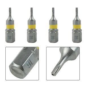 4pcs T6-T40 Bites de tournevis Torx magnétiques Torx T20 T25 T40 T15 Torx Bit Set 25 mm 1/4 