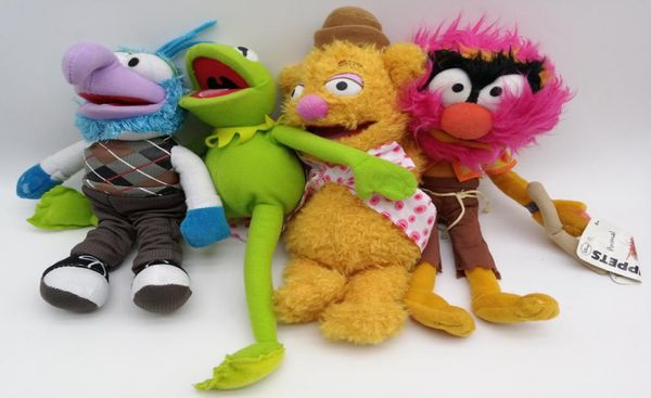 4 pièces les Muppets Kermit grenouille batteur Chef suédois Gonzo Fozzie ours en peluche poupée jouet Y2007032014709