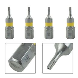 4 stcs torx schroevendraaier bits 1/4 '' hex shank square -kop legering stalen schroevendraaier beveiliging torx schroevendraaier bits handgereedschap