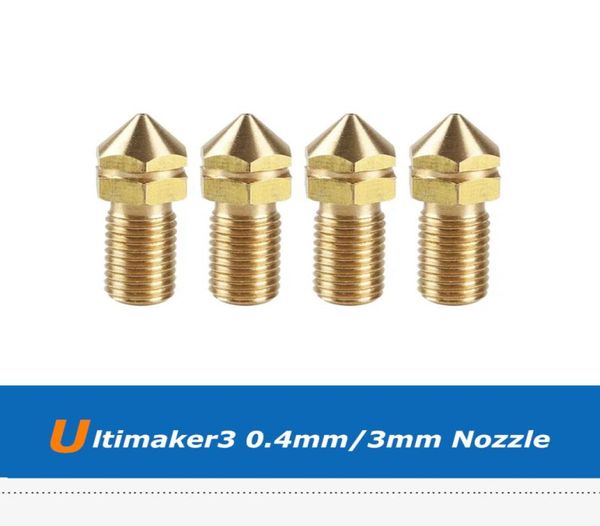 Ultimaker3 UM3 – pièces de rechange pour imprimante 3D, buse en laiton de 04mm pour Filament de 3mm, 4 pièces, 3911174