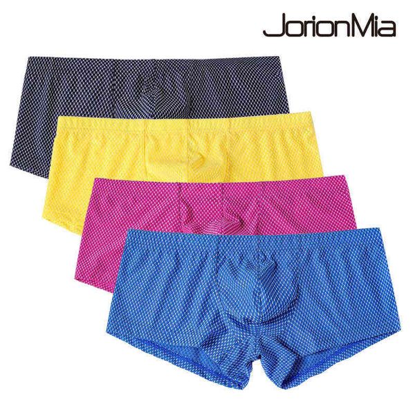 4 pcs Unique Design Respirant Boxer Tronc Hommes Doux Sous-Vêtements Sexy Slip cueca masculina homme marca boxer calzoncillos B701 H1214