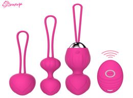 4 Stuks Vaginale Draai Oefening Kegel Ballen 10 Speed Vibrerende Eieren Smart Love Ball Clit Vibrator Volwassen Erotische Speeltjes voor Vrouwen Y13072950