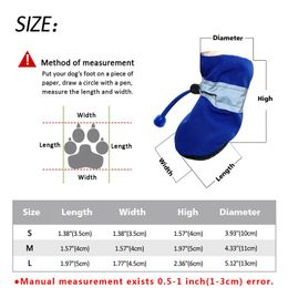 4pcs imperméable hiver chien chaussures anti-dérapant pluie neige bottes chaussures épais chaud pour petits chats chiens chiot chien chaussettes jlldjC