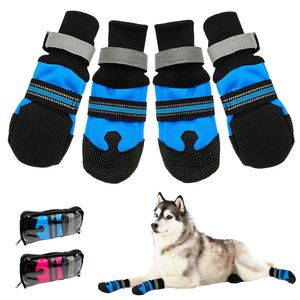 4 Stuks Waterdichte Winter Hond Schoenen Antislip Snowboots Poot Protector Warm Reflecterend Voor Middelgrote Honden Labrador Husky 240119