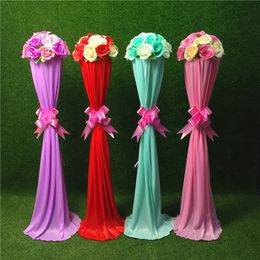 4PCS Wedding Decor Centerpieces Artificial Rose Flower Ball Road Set Event Mall Opening Guide Column Party Decoration Props