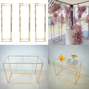 4 PCS Cadre De Mariage Décoration Simple Moderne De Luxe Fer Fond Cadre De Mariage Stade Anniversaire Fleur Rack Gâteau Artisanat Table Porche Décors Partition