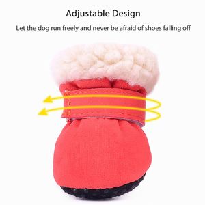 4-stks Winter Waterdichte warme Pet Dog Shoes Non-Slip Snow Boots for Small Breys Dogs Puppy Cat Chihuahua Pet Paw Supplies