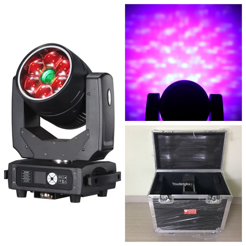 4 stcs met case concert podium DMX 60W LED Moving Head Wash + 6x40 RGBW Bee Eye Led Moving Head Disco DJ Concerttheater Licht