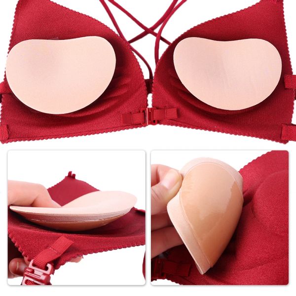 4pcs femmes poitrine push up up pavé de soutien-gorge plus épaisseur de soutien-gorge en silicone pads padds de mamelon autocollants de couverture de mamelon Patch bikini inserts pour le mail