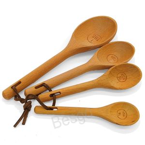 4pcs cuillère à mesurer en bois outils cuisine cuisson sucre épices sel cuillères cuisson cuillères à mesurer 4 pcs / ensemble cuillère à thé en bois BH8181 TQQ