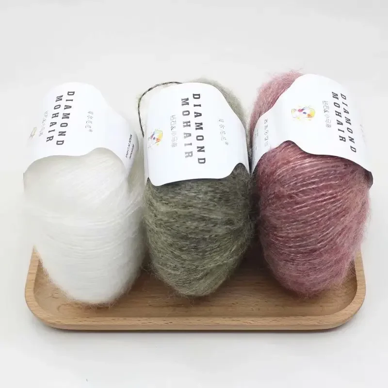 4pcs x25g mohair yarn安い編み糸かぎ針編みベビーウール糸編みセーター靴下166m 0.9mm